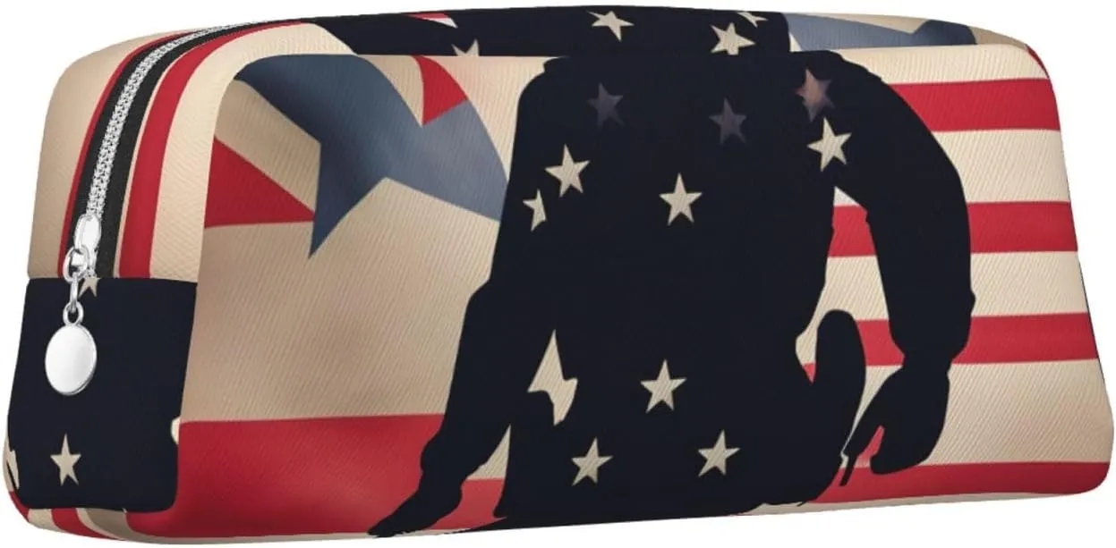US Military Soldiers Patriotic Memorial Day Print Versatile Storage Pouch Makeup Bag Travel Office Small Items Organizer Bag
