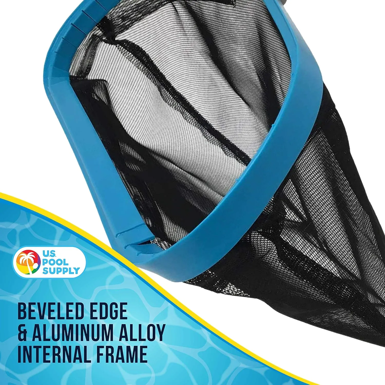 U.S. Pool Supply Pool Skimmer Net - Heavy Duty 19" Pool Net Skimmer Rake, Reinforced Frame & Handle - Fine Mesh Netting Bag - Inground Swimming Pools Nets, Cleaning Leaves Leaf Debris Spa Hot Tub Pond