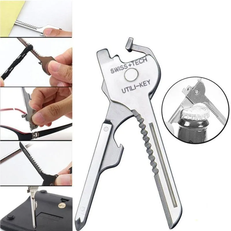 Utili-Key 6 in 1 Key Ring Chain Multi-tool Pocket Knife Screwdriver Swiss Tech