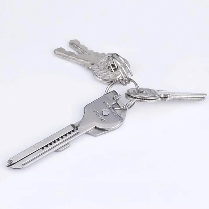 Utili-Key 6 in 1 Key Ring Chain Multi-tool Pocket Knife Screwdriver Swiss Tech