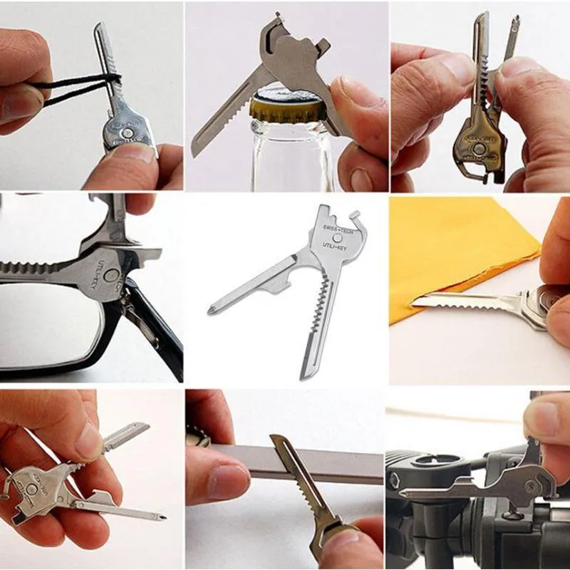 Utili-Key 6 in 1 Key Ring Chain Multi-tool Pocket Knife Screwdriver Swiss Tech