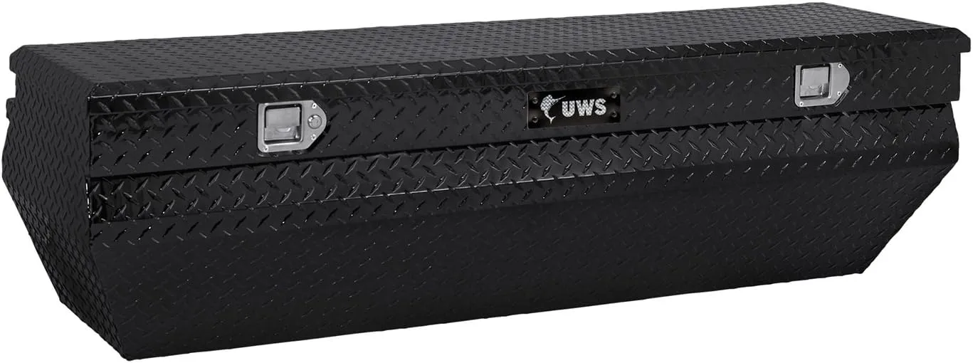 UWS TBC-55-WN-BLK Black 55" Standard Wedged and Notched Chest with Beveled Insulated Lid