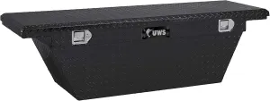 UWS TBSD-63A-LP-BLK Black 63" Single Lid Deep Angled Low Profile Crossover Tool Box with Beveled Insulated Lid
