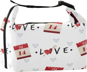 Valentine's Day Calendar February Lunch Bag Women Insulated Lunch Box with Adjustable Shoulder Strap Leakproof Soft Cooler for Picnic Travel Road Trips Work Travel Outdoor