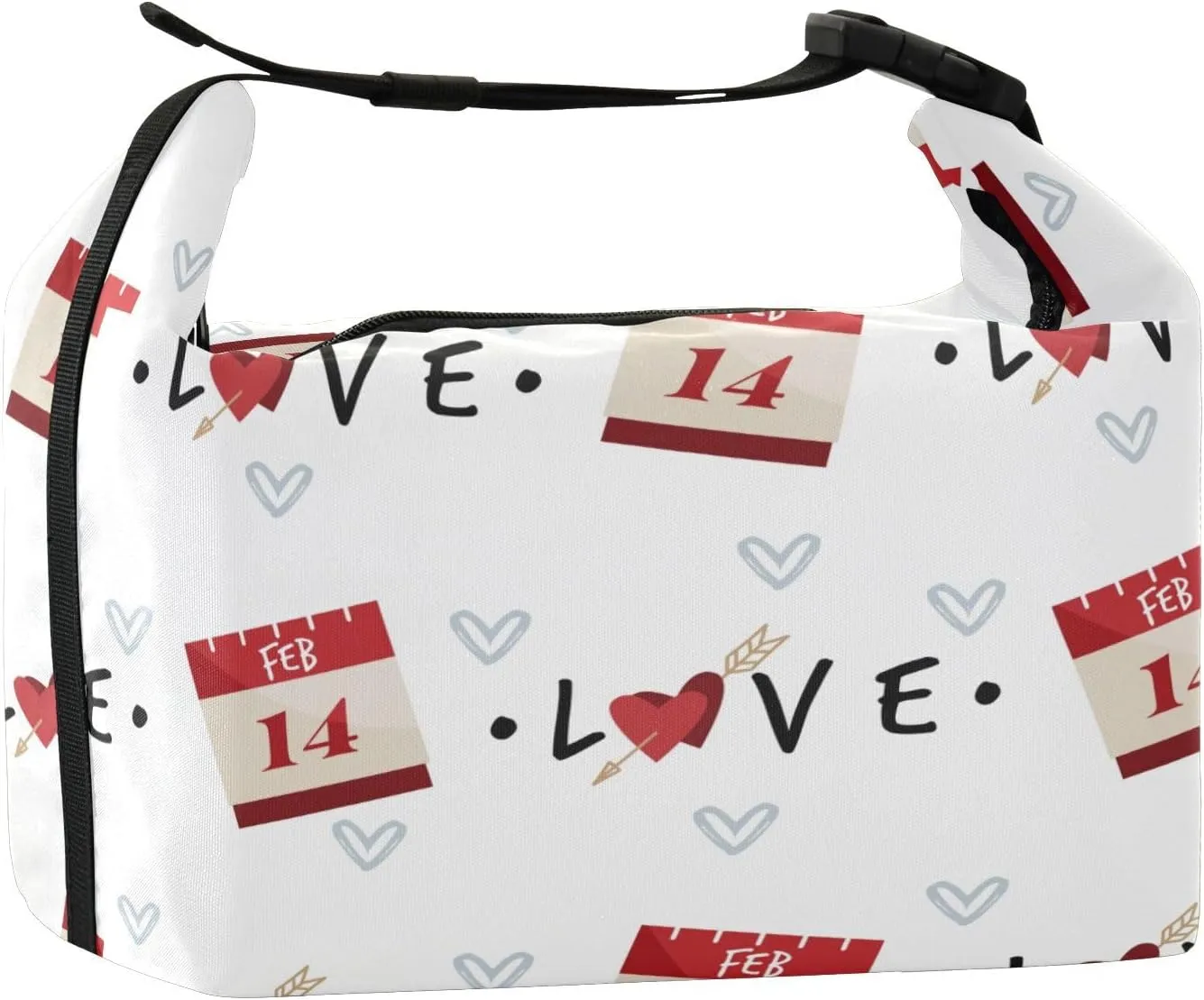 Valentine's Day Calendar February Lunch Bag Women Insulated Lunch Box with Adjustable Shoulder Strap Leakproof Soft Cooler for Picnic Travel Road Trips Work Travel Outdoor