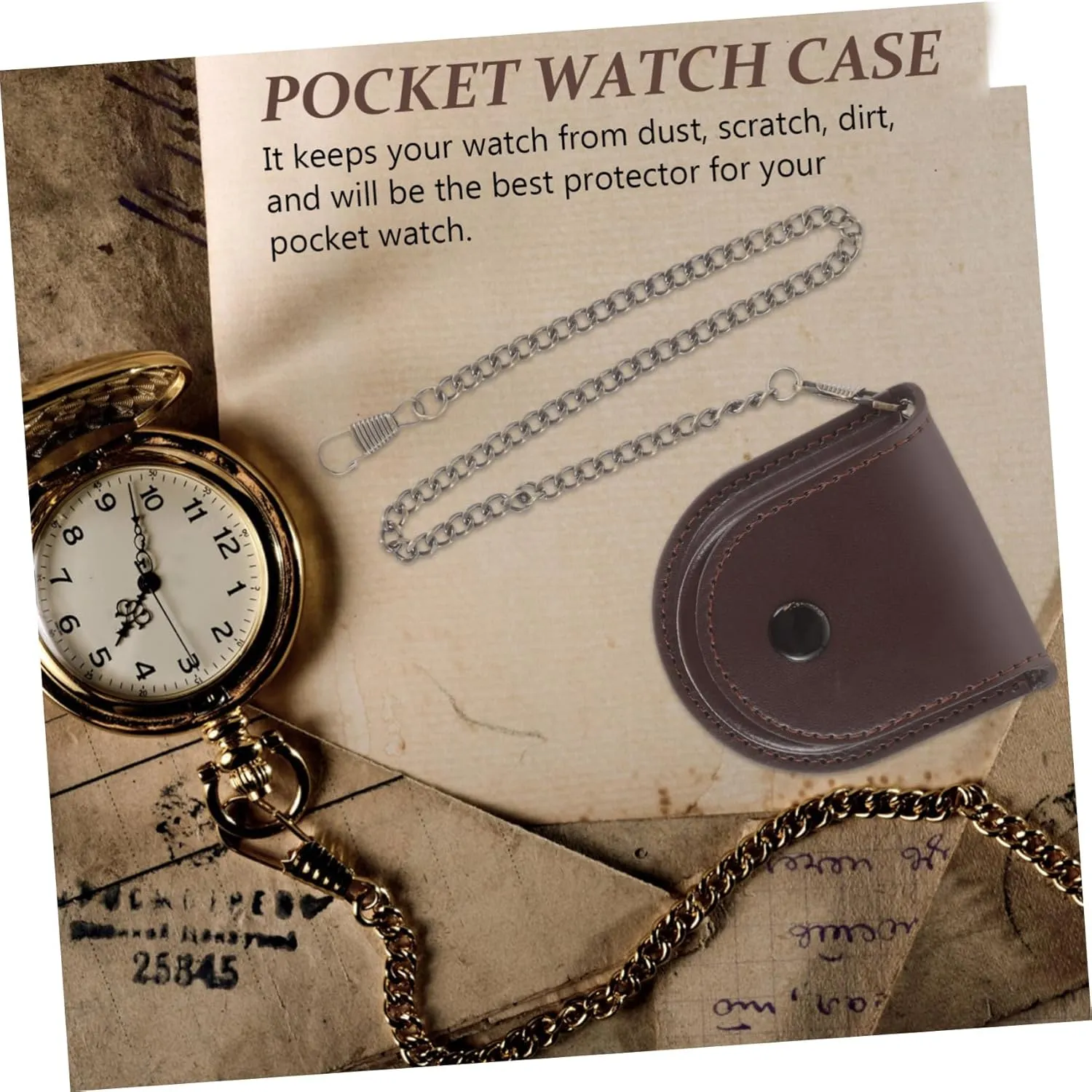 VALICLUD 3pcs Vintage Pocket Watch Pouch Watch Storage Case Pocket Case Chains Portable Pouch
