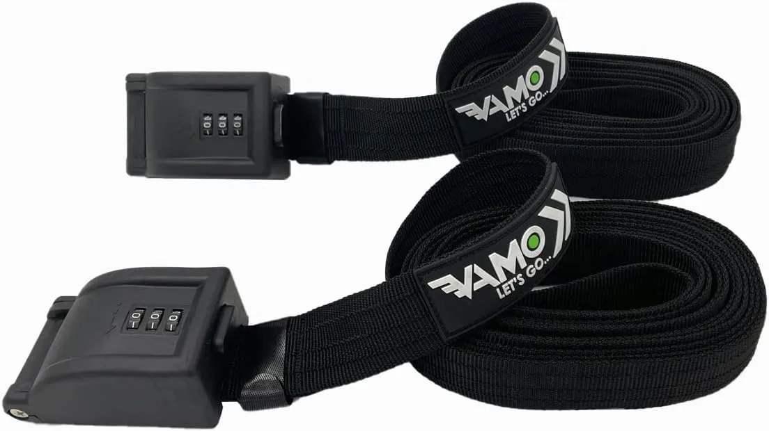 Vamo Premium Combination Locking Tie Downs w/ 3 Stainless Steel Cables