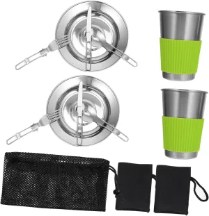 VANZACK 1 Set Stainless Steel Camping Utensil Set Portable Cutlery Kit for Outdoor Dining Heat Resistant Travel Silverware for Picnics Hiking and Camping Adventures