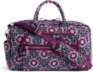 Vera Bradley Iconic Compact Weekender Travel Bag in Lilac Medallion, Signature Cotton