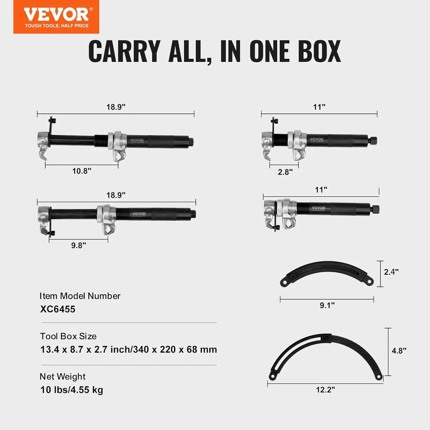 VEVOR Coil Spring Compressor Tool, 2 pcs Heavy Duty Macpherson Strut Spring Compressor Set, 2646 lbs Strut Spring Compressor with Safety Bracket and Carrying Case, for Car Truck ATV UTV