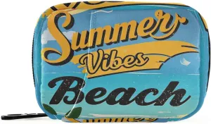 Vintage Poster Beach Summer Vibes first aid bag with Detachable Compartments attachable organizer travel case for purse