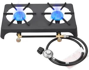 Vivicreate 20000 BTU Propane Garden Hiking Camp Camping Outdoor Stove cooker withCSA listed Regulator and gas hose (2)