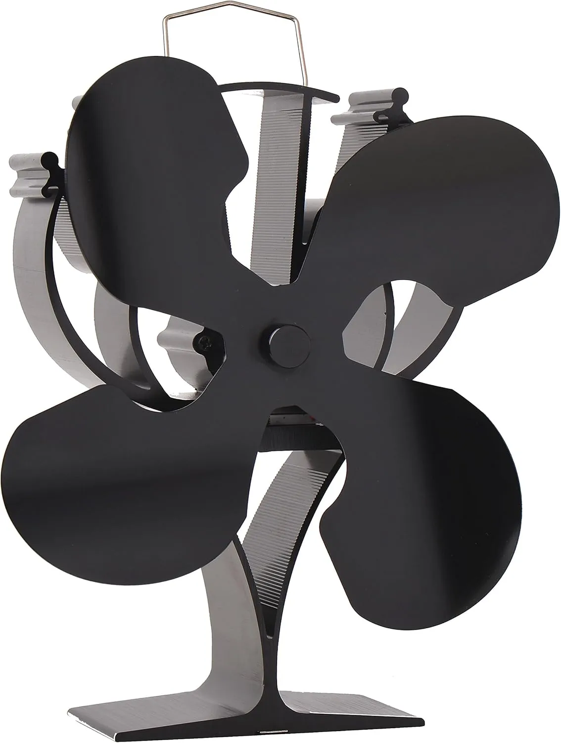 VODA New designed 4 Blades Heat Powered Stove Fan for Wood/Log Burner/Fireplace(Black)