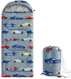 Wake In Cloud - Kids Sleeping Bag for Boys Toddlers, Camping in Warm Cold Weather, Backpacking Lightweight Compact Outdoor Liner for 3 Seasons Summer Spring Fall