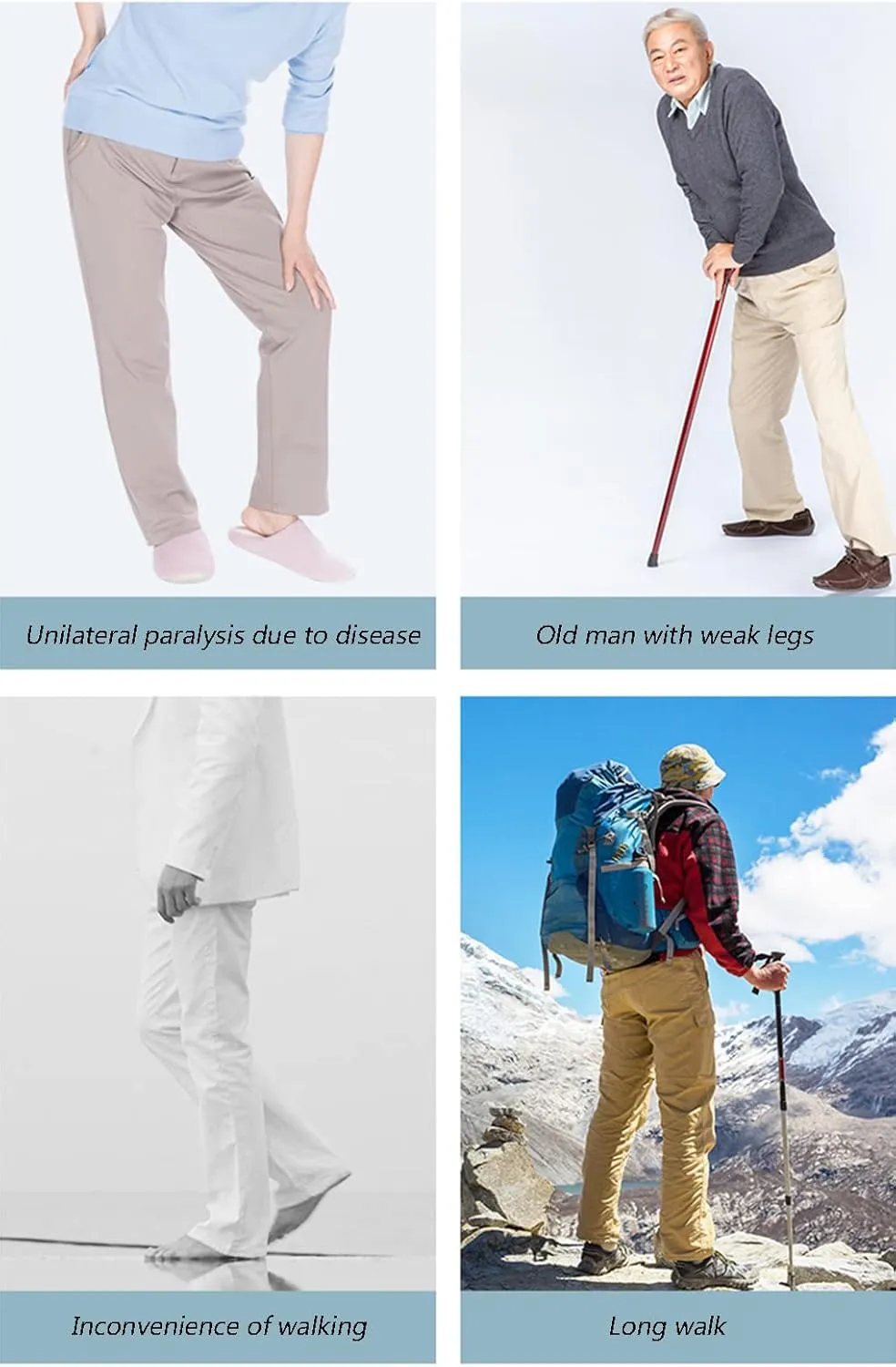 Walking Aids for Disabled People,Bionic Body Power Walking Aids – Lightweight Mobility Walking Aid for Elderly(Right,L)