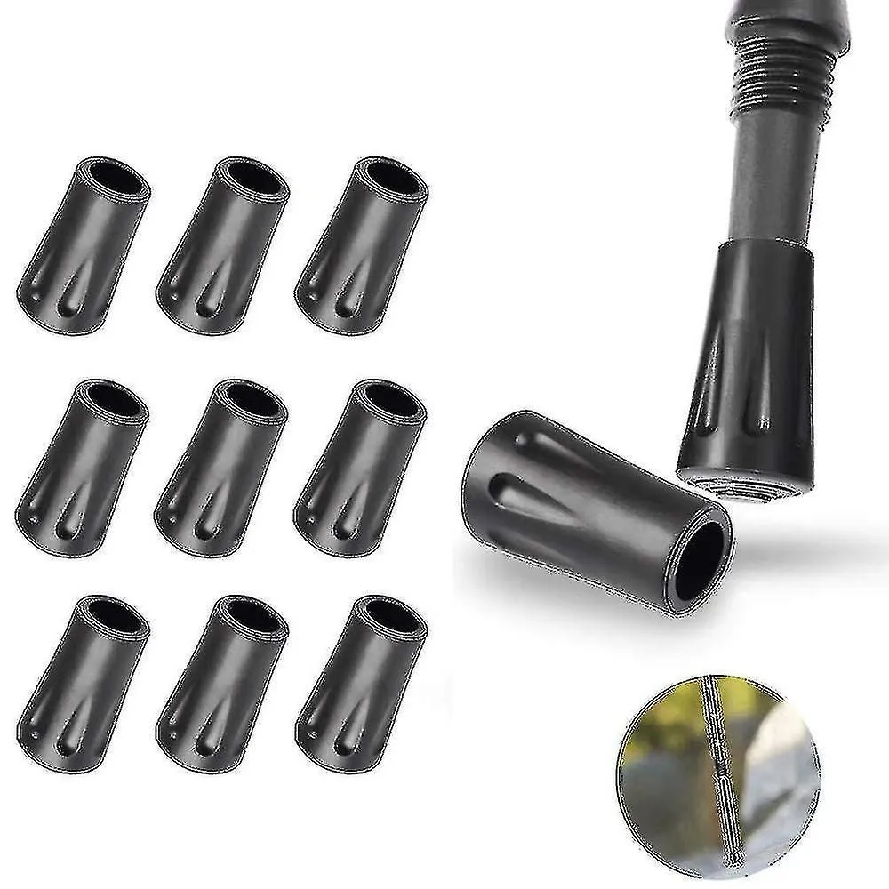 Walking Pole Rubber Tips - 10 Pack Trekking Pole Tip Protectors
