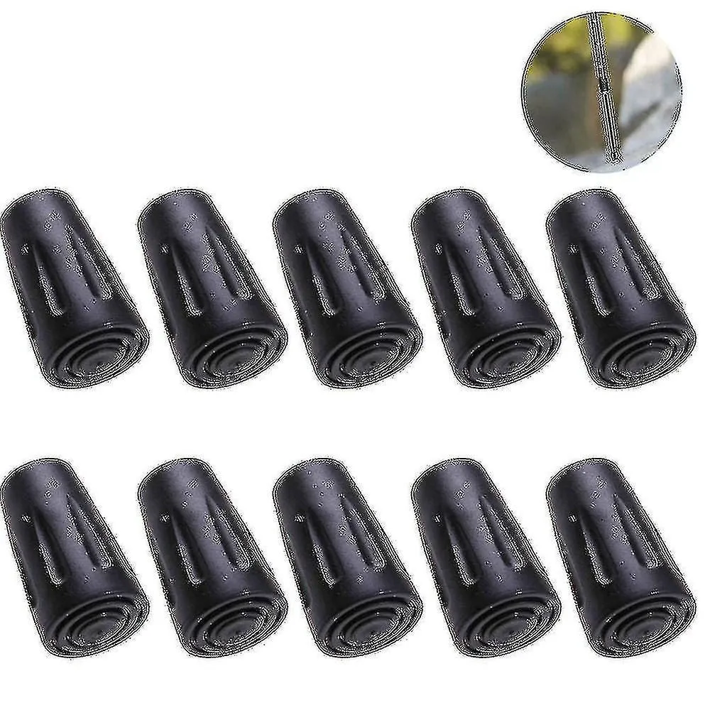 Walking Pole Rubber Tips - 10 Pack Trekking Pole Tip Protectors