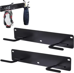 Wall Mount Golf Bag Organizer - Storage Rack and Stand for Garage, Shed, Basement - Holder, Hangers for Golfing Equipment and Accessories