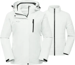 wantdo Women's 3 in 1 Waterproof Ski Jacket Windproof Winter Snow Coat Snowboarding Jackets Warm Raincoat