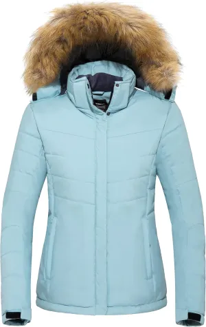 wantdo Women's Waterproof Ski Jacket Hooded Snow Coat Mountain Winter Parka Snowboarding Jackets