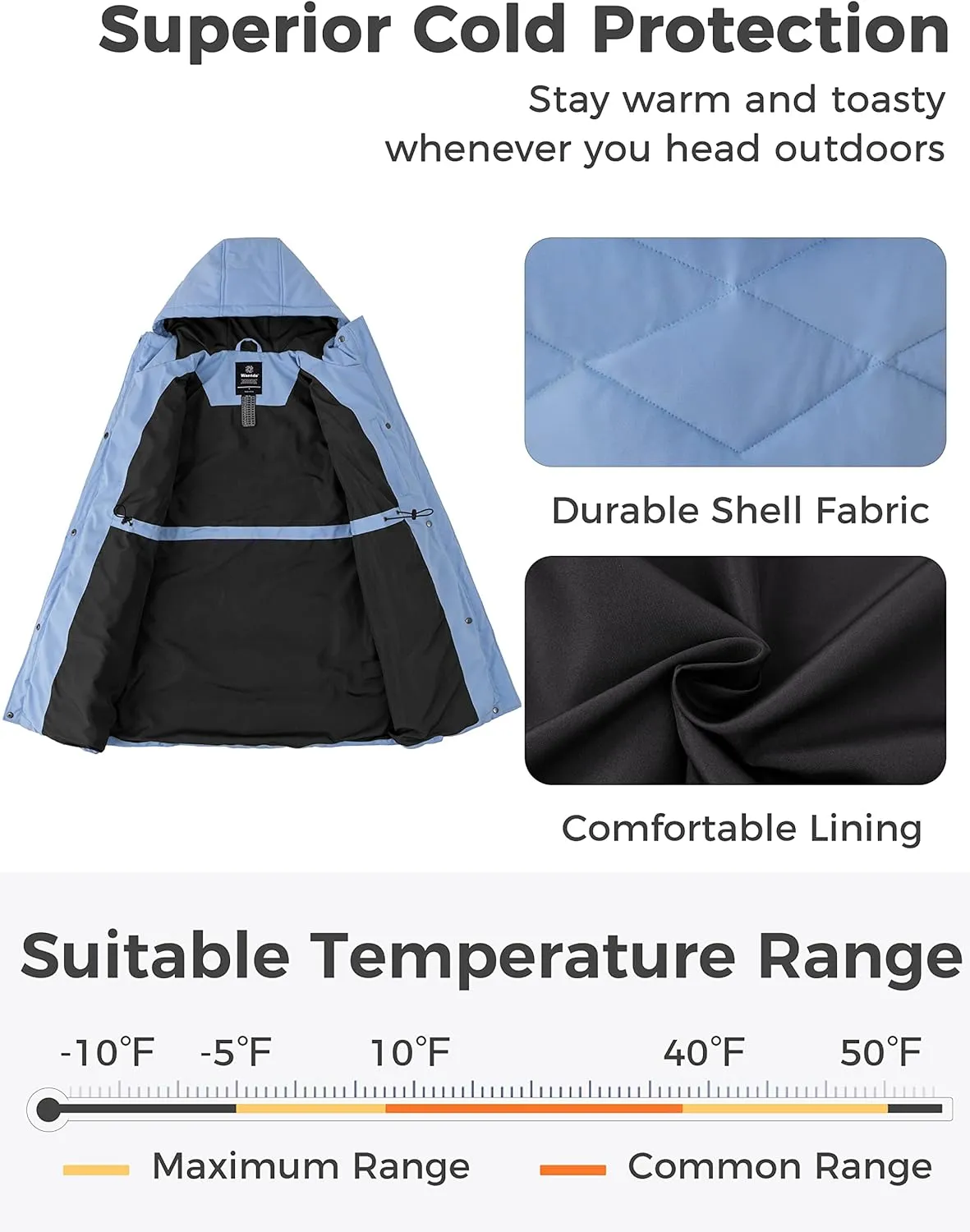 wantdo Women's Winter Jacket Puffy Coat Puffer Jackets Warm Winter Coats
