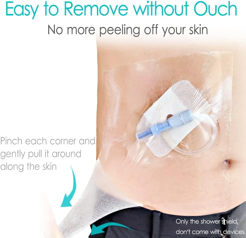 Waterproof Shower Protector Bandage 12x16 inch for Large Port Surgery Incisions Guard Tattoo Second Skin Healing Aftercare Cover Bath Patch Transparent Film Clear Adhesive Wounds Dressing (Pack of 14)