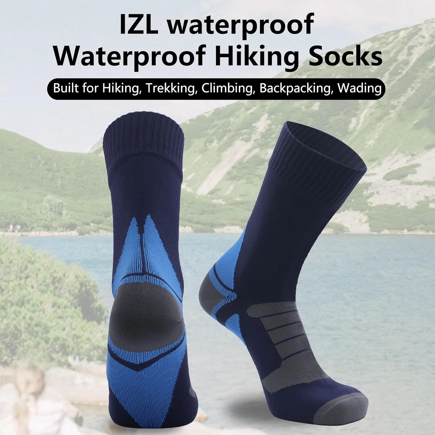 Waterproof Socks for Men Women, Outdoor Sports Breathable Waterproof Socks for Hiking Camping Wading Trekking