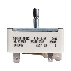 WB24T10025 Range Switch Surface Burner Range Infinite Control Switch Compatible with GE Electric Ranges AP2024072, 769692, AH236750, EA236750, PS236750（8 Inch）