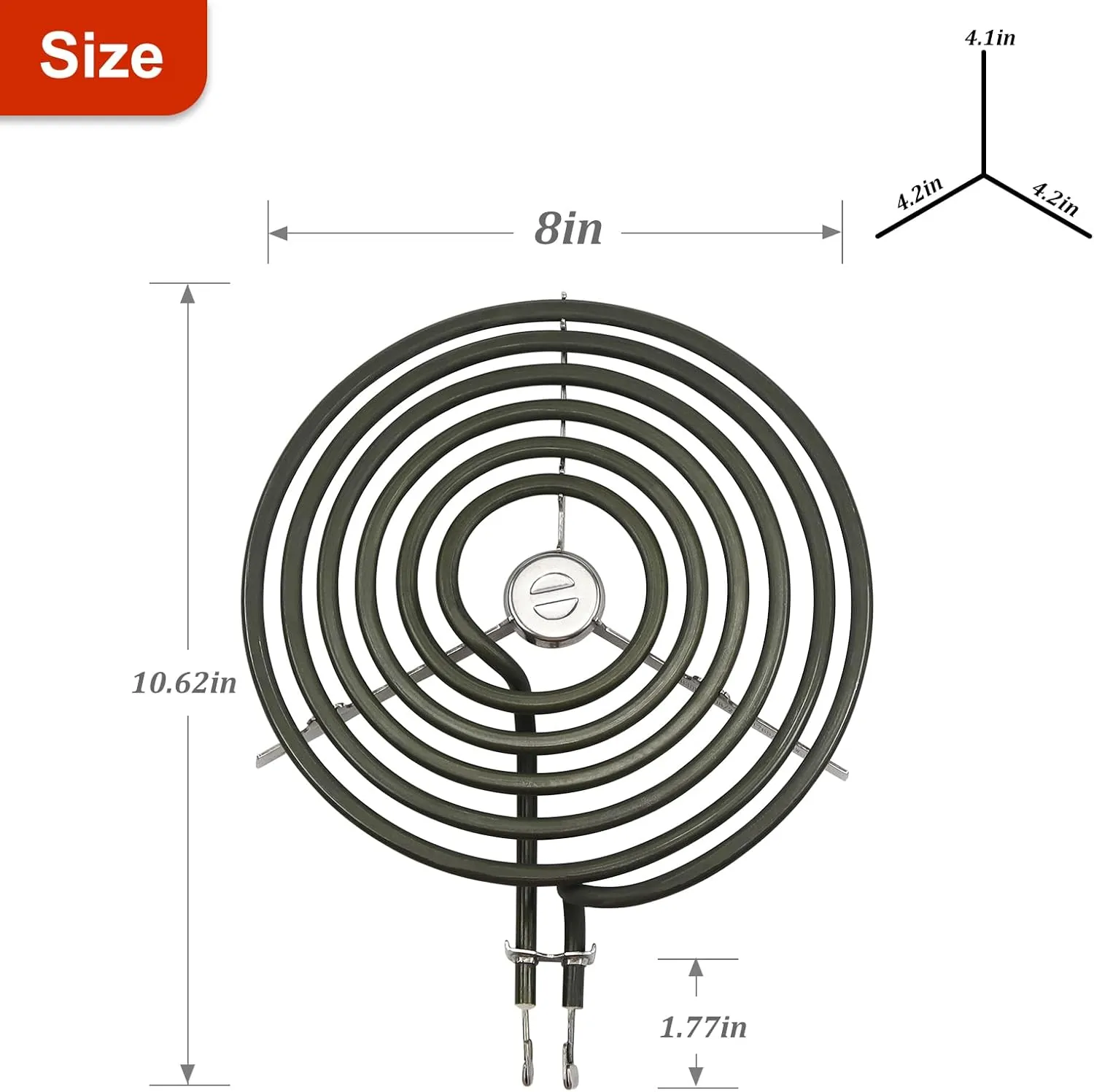 WB30M2 Range 8" Large Surface Burner Element Coil Replacement for G.E 6 Turns Electric Stove Range Burner by AMI PARTS