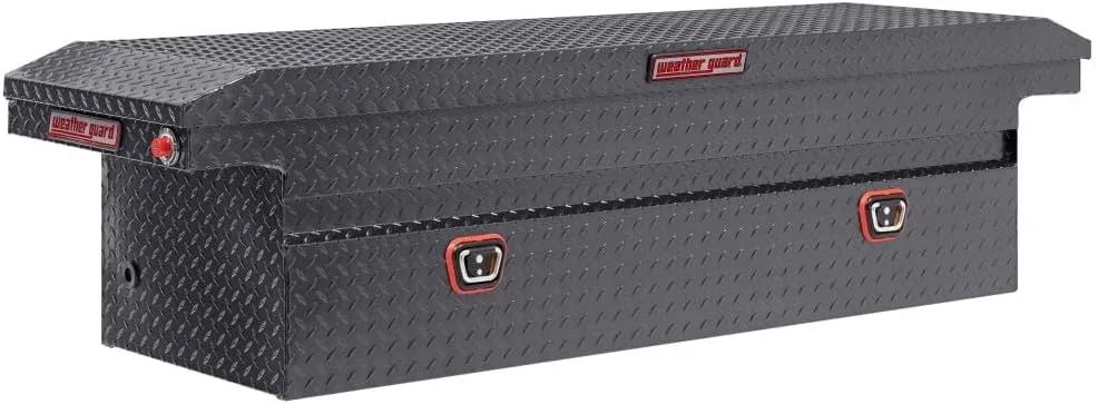 Weather Guard Saddle Truck Tool Box Aluminum Full Low Profile Textured Matte Black