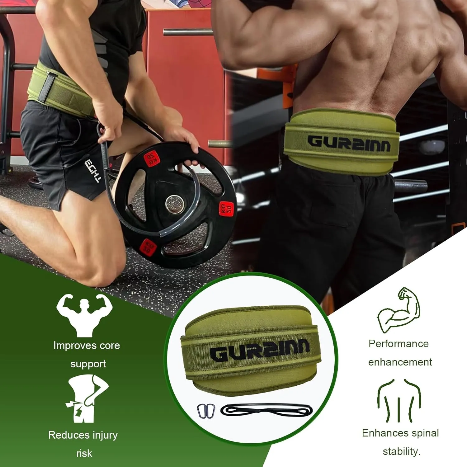 Weight Lifting Belt with Quick Lock & 39.37" Dip Rope | 2-in-1 Dip Belt for Squat, Pull Up, Deadlift | Heavy Duty 400 LBS Gym Belt for Men & Women