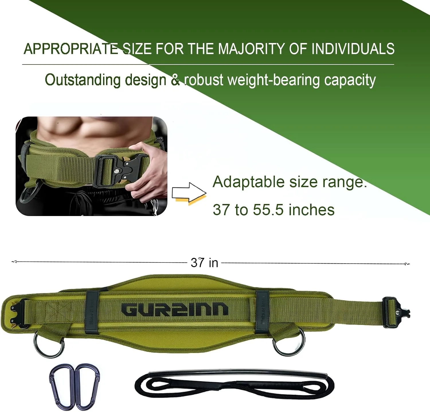 Weight Lifting Belt with Quick Lock & 39.37" Dip Rope | 2-in-1 Dip Belt for Squat, Pull Up, Deadlift | Heavy Duty 400 LBS Gym Belt for Men & Women
