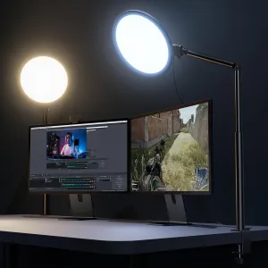 Weilisi 10.2" Desk Ring Light with Stand for Zoom Meetings, Ring Light for Desk with Clamp, 360° Rotate & Flexible Height Video Conference Light, Adjust Arm Desk Lamp Zoom Light for Home Office