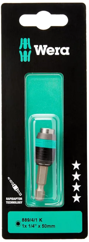 Wera - 5073421001 Hexagon 889/4/1 K SB Standard Rapidaptor, Universal Bit Holder 1/4"