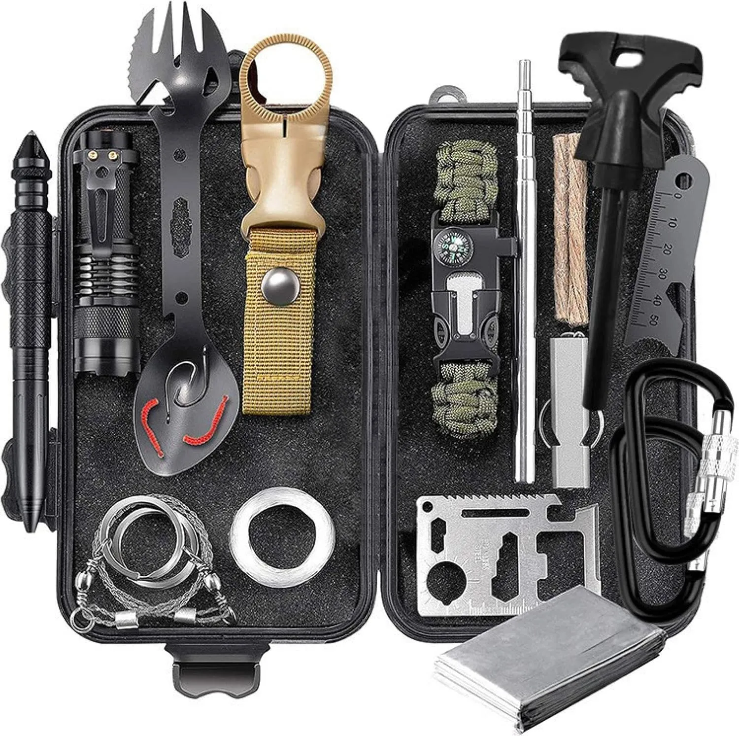 Wilderness Survival Gear, Outdoor Adventure Set, Disaster Prevention First aid kit