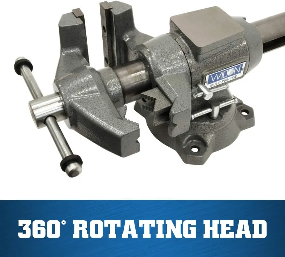Wilton Multi-Purpose Bench Vise, 5-1/2" Jaw Width, 5" Max Jaw Opening, 2-3/4" Throat (Model 550P)