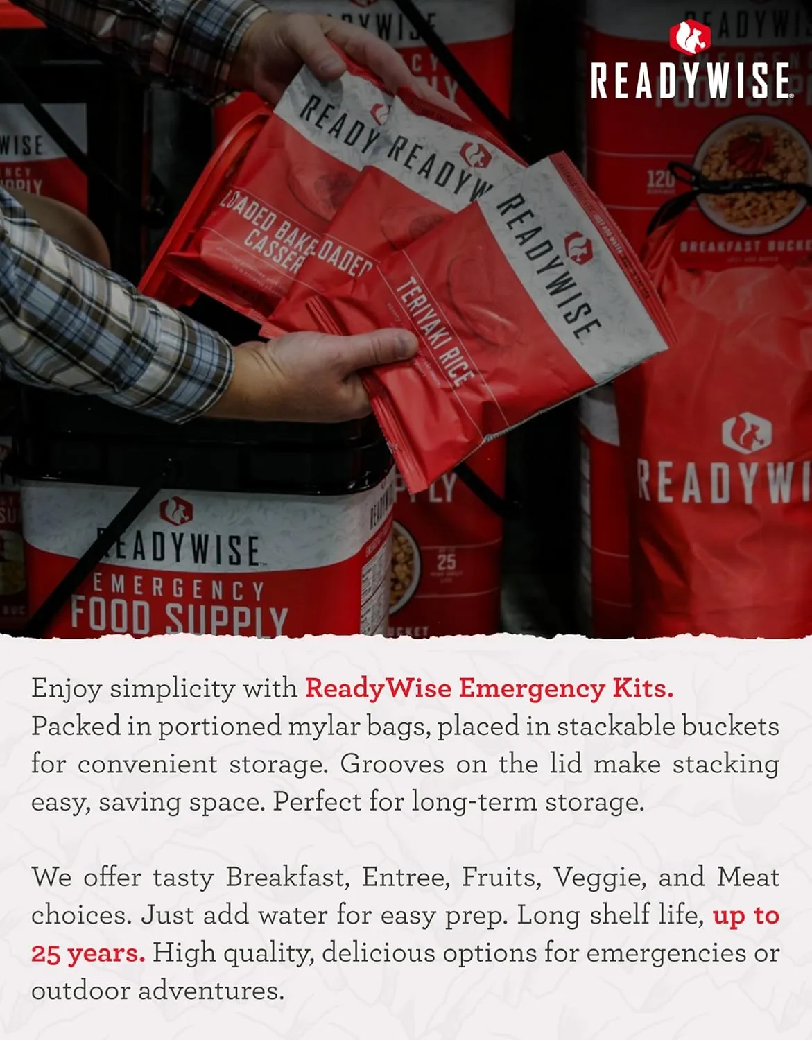 Wise Five Day Emergency Survival Kit Backpack For One Person-32 Servings Red