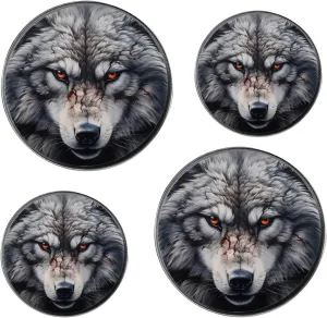Wolf Design Set of 4 Stove Burner Covers - Premium Round Electric Stove Range Protectors,8 IN & 10 IN