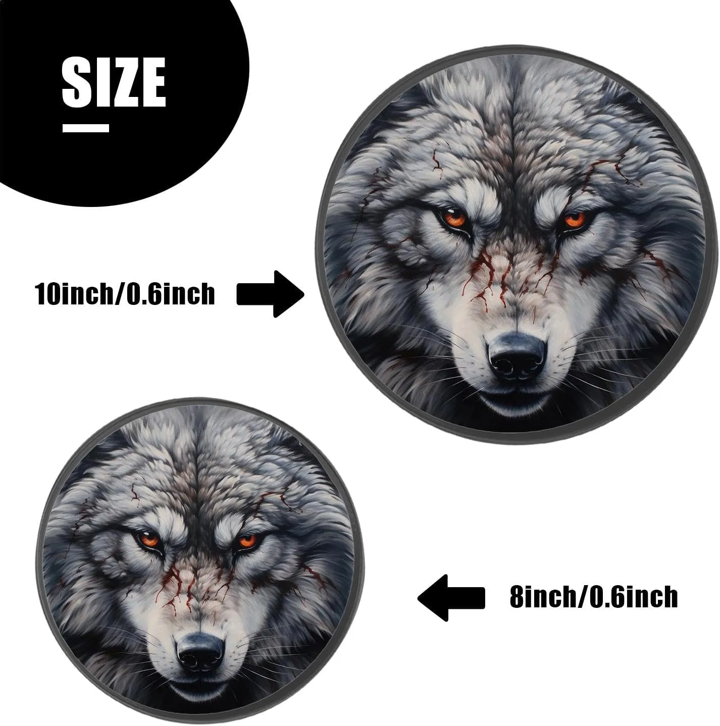 Wolf Design Set of 4 Stove Burner Covers - Premium Round Electric Stove Range Protectors,8 IN & 10 IN