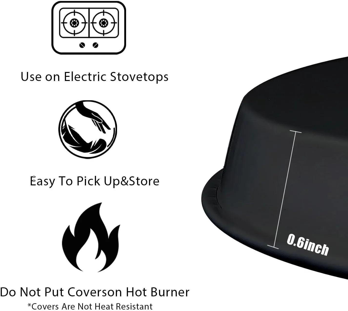 Wolf Design Set of 4 Stove Burner Covers - Premium Round Electric Stove Range Protectors,8 IN & 10 IN