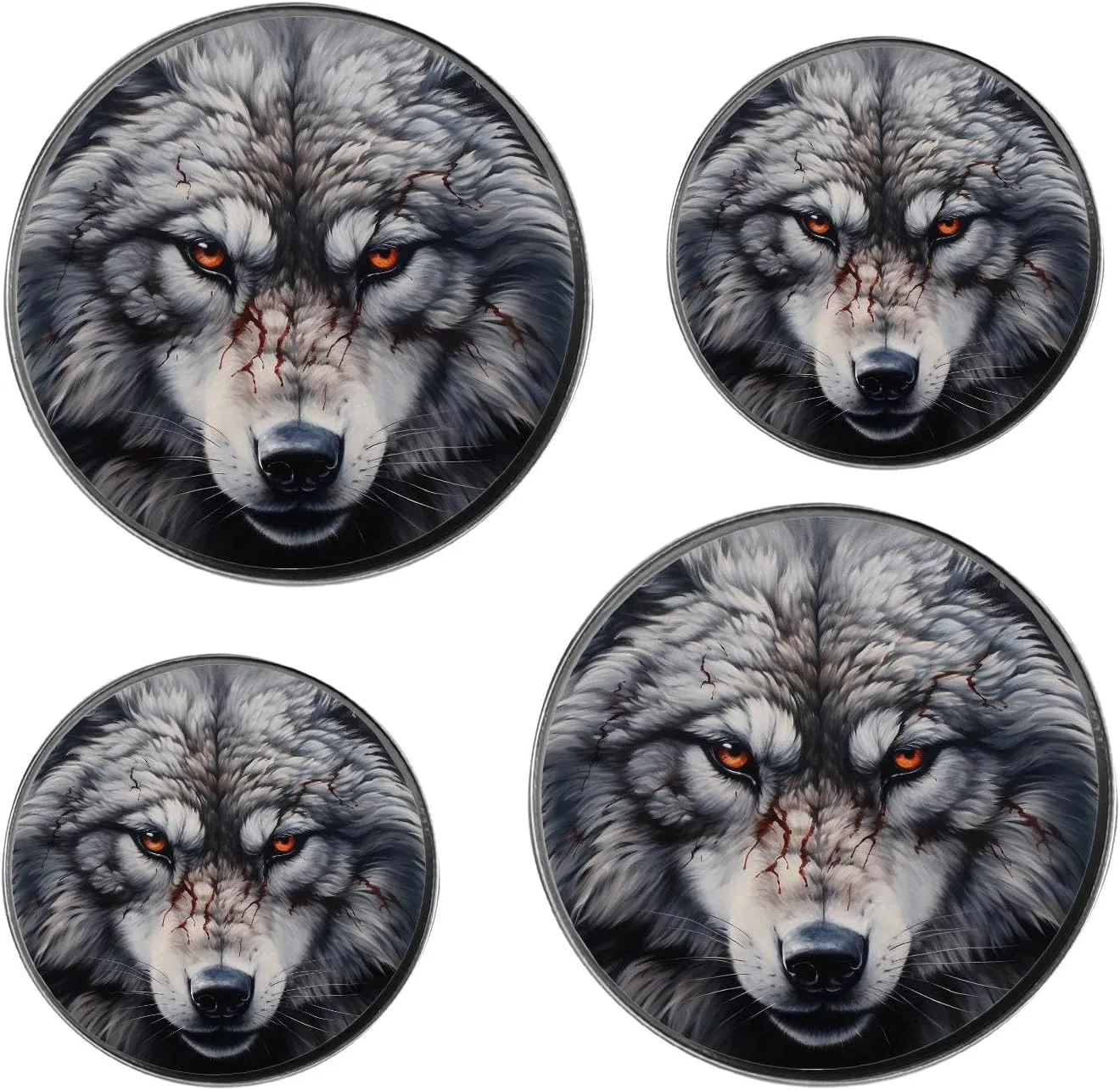 Wolf Design Set of 4 Stove Burner Covers - Premium Round Electric Stove Range Protectors,8 IN & 10 IN