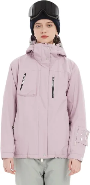 Women Ski Jacket Waterproof Insulated With Hooded Snow Coat for Winter Outdoor Skiing Snowboarding