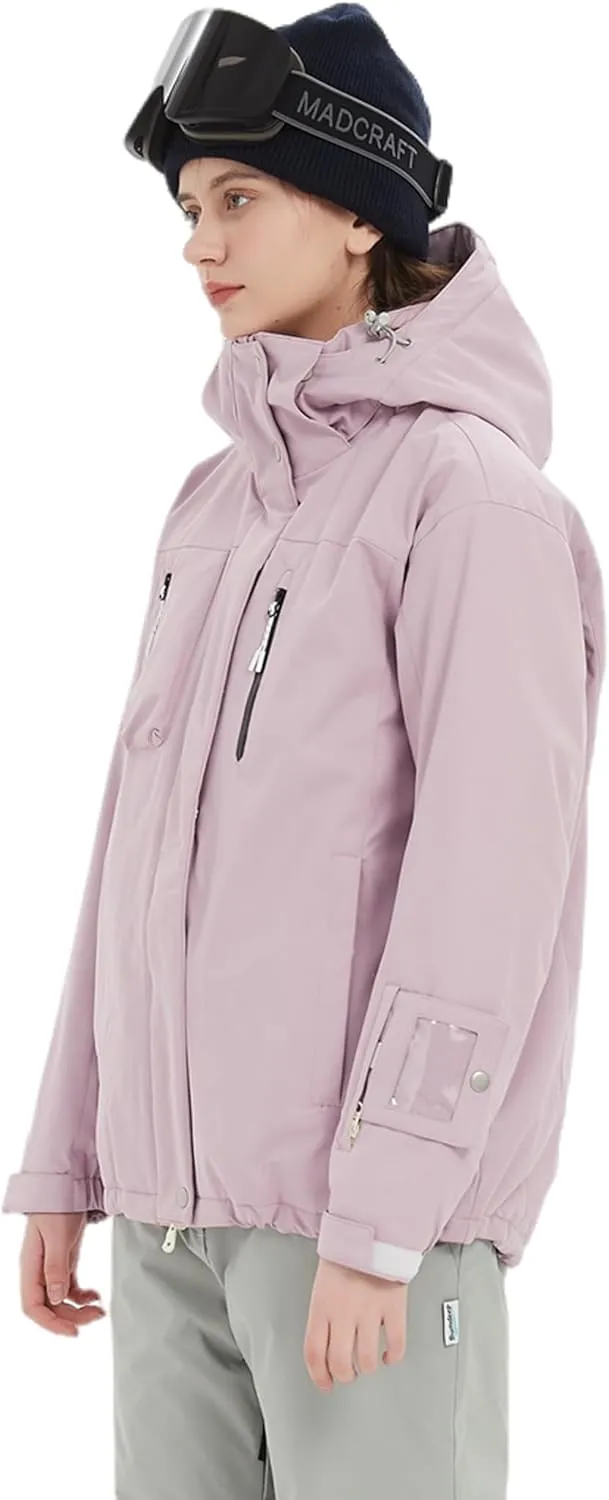 Women Ski Jacket Waterproof Insulated With Hooded Snow Coat for Winter Outdoor Skiing Snowboarding