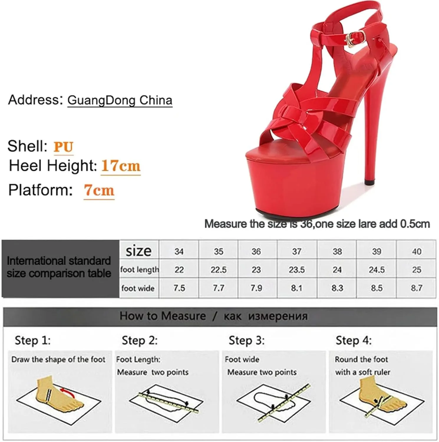 Women's 17cm/7" Beige Sandals - Starry Sky Gothic Pole Dance Pumps
