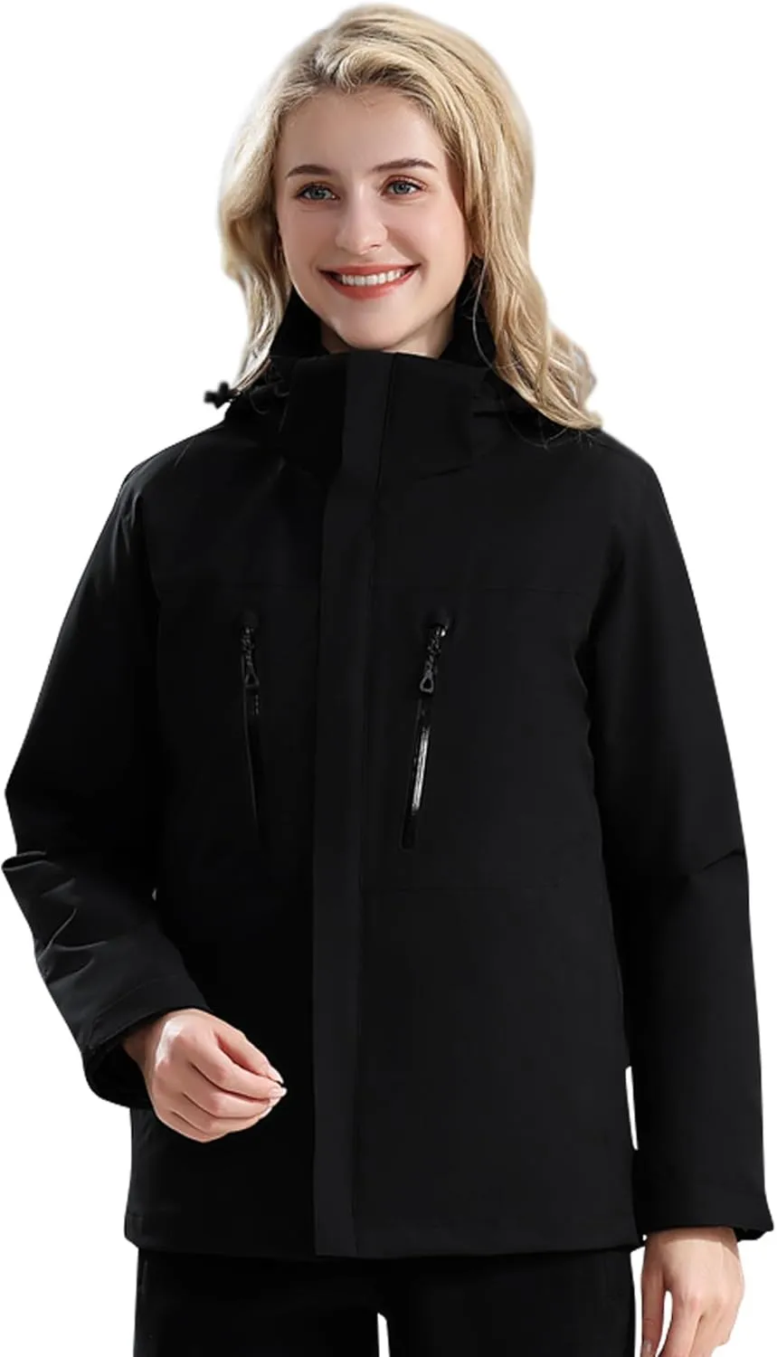 Women's 3-in-1 Waterproof Jacket Ski Jacket Winter Warm Waterproof Jacket