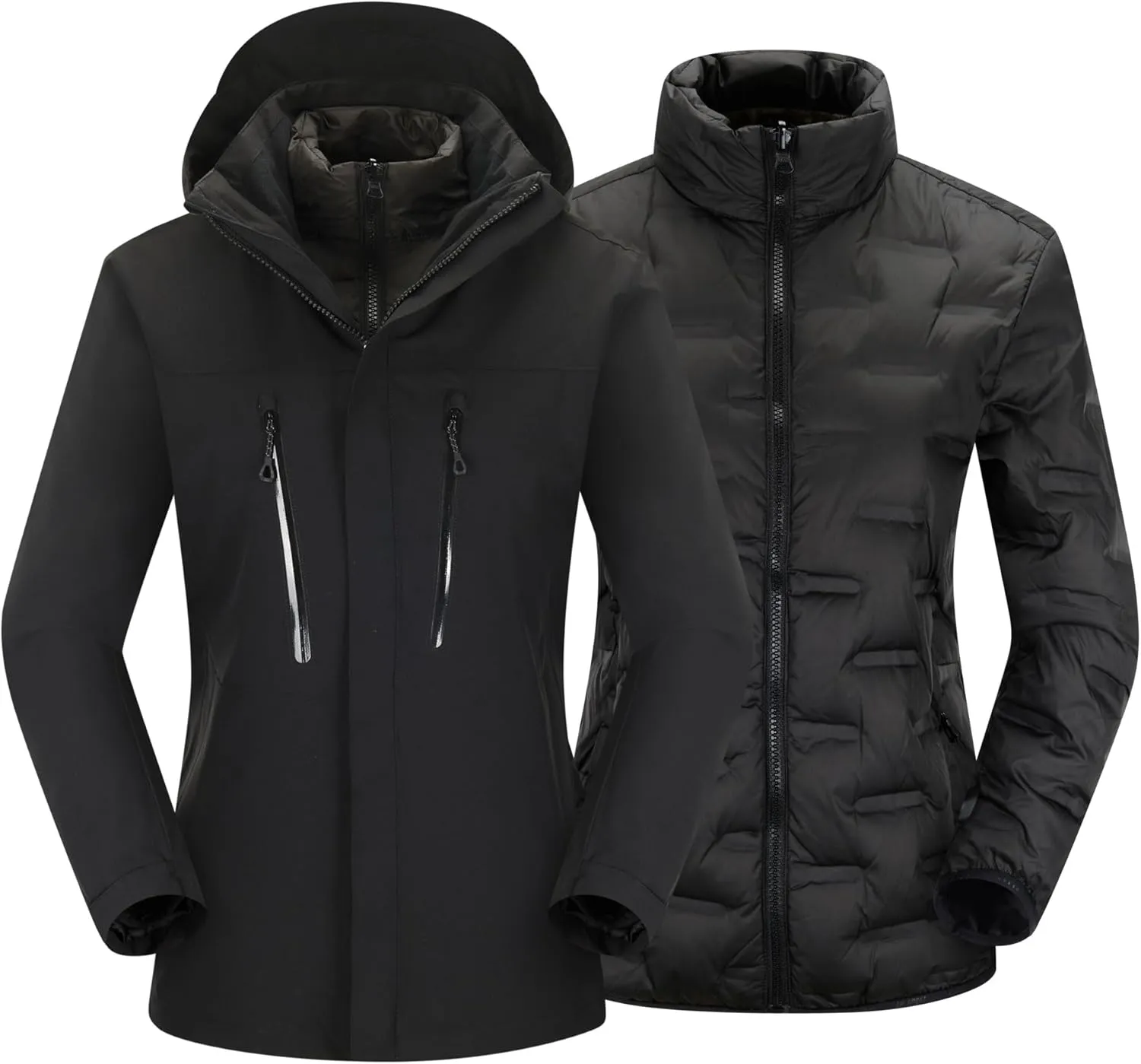 Women's 3-in-1 Waterproof Jacket Ski Jacket Winter Warm Waterproof Jacket