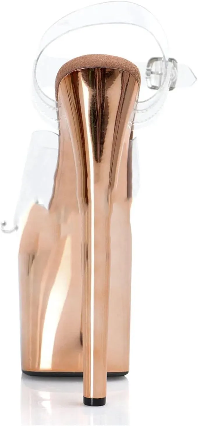 Women's 8-Inch Exotic Sandals - 20cm Thin Heels for Pole Dance & Catwalk