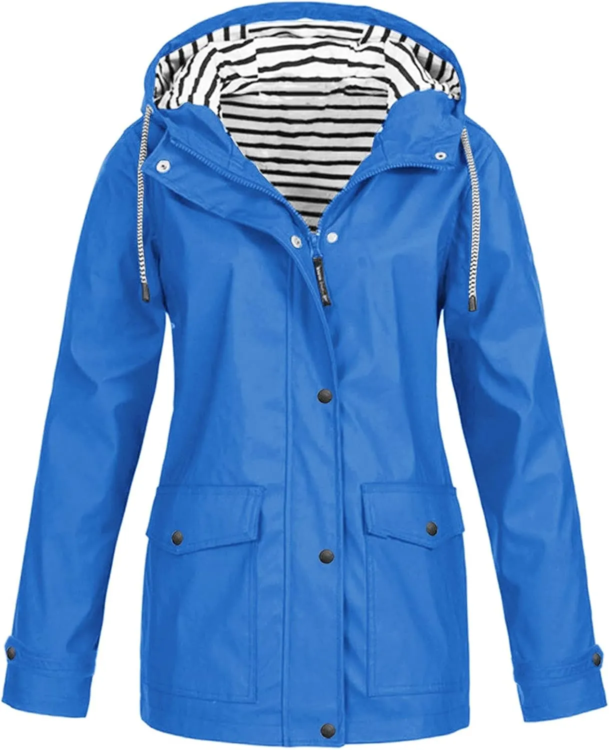 Women's Rain Jacket Waterproof Hooded Windbreaker Lightweight Trench Coat Active Outdoor Raincoat With Hood