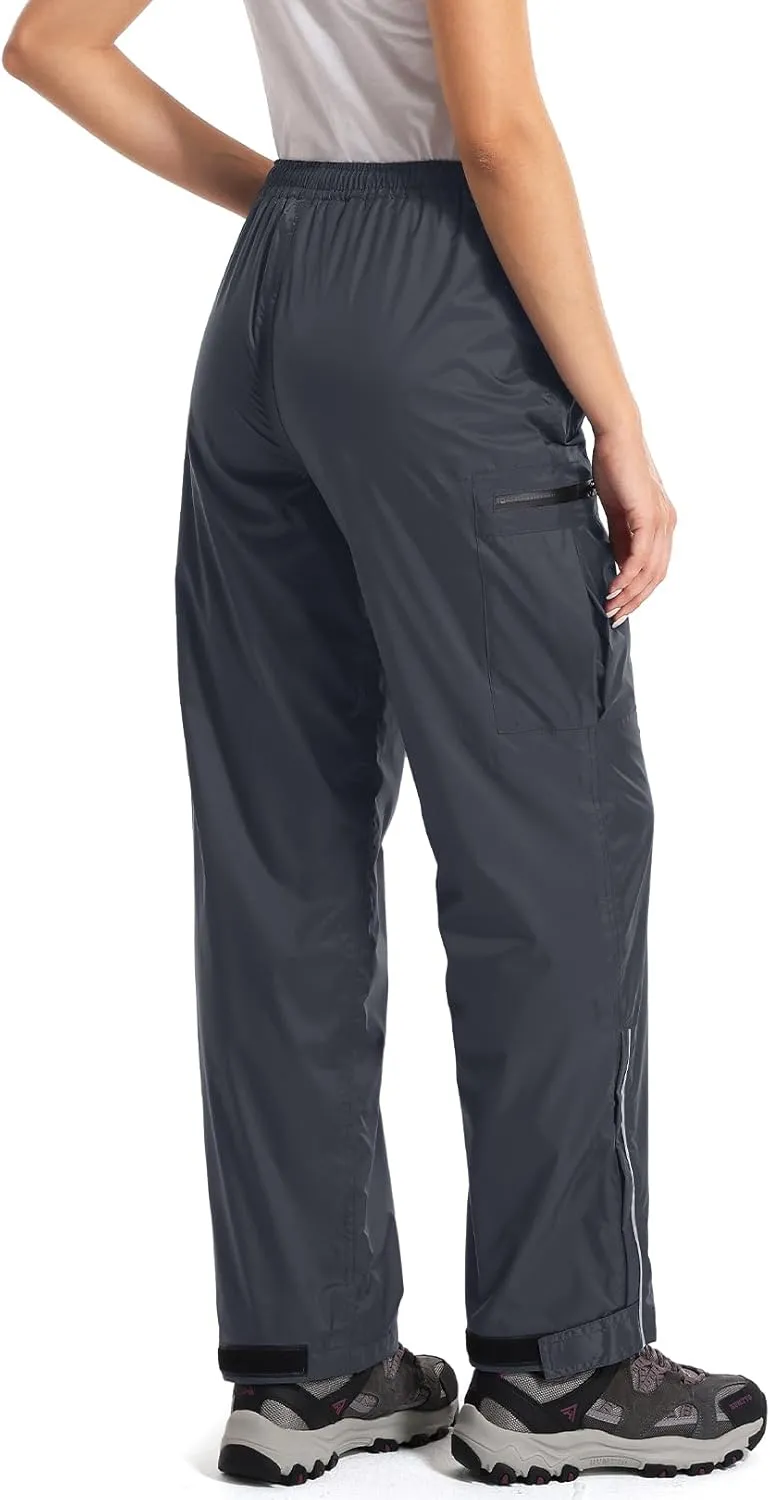 Women's Rain Pants Waterproof Hiking Pants Windproof Lightweight Over Pants Outdoor for Golf Fishing Cycling #2089