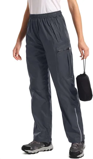 Women's Rain Pants Waterproof Hiking Pants Windproof Lightweight Over Pants Outdoor for Golf Fishing Cycling #2089